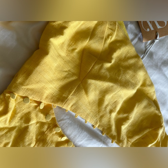 Runaway The Label Yellow One Shoulder Cut-out Ruffle Mini Dress - Picture 3 of 4